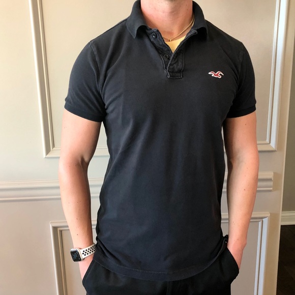 Hollister Black Polo Epic Flex 